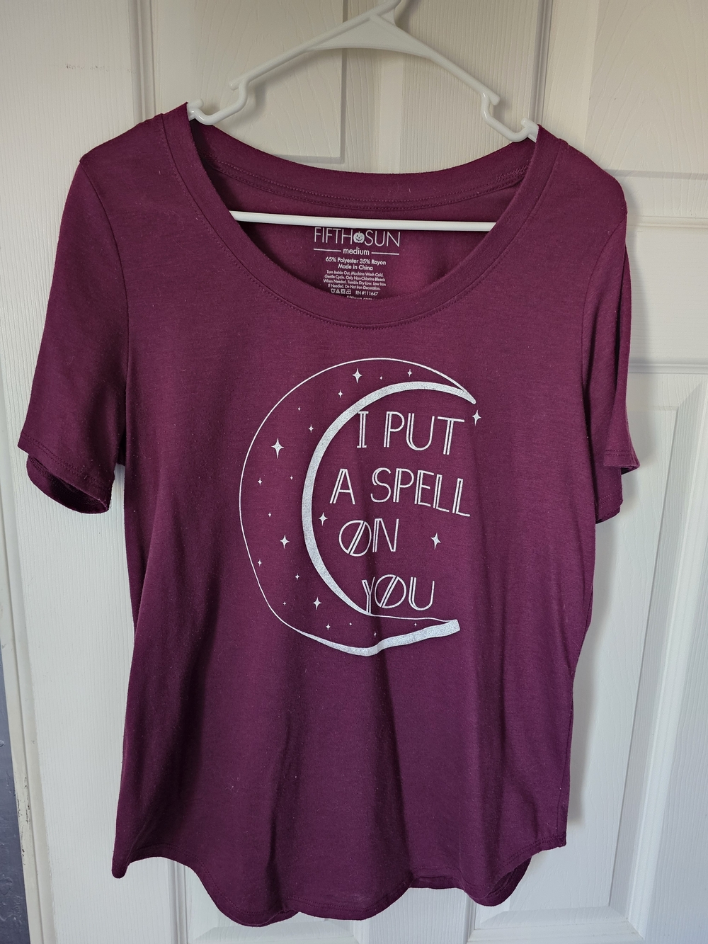 Fifth Sun Women's Plum " I Put A Spell On You" Moon Graphic Tee